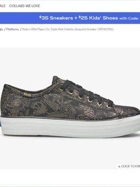 Keds x Rifle Paper Triple Kick Colette Jacquard Sneaker Size 9